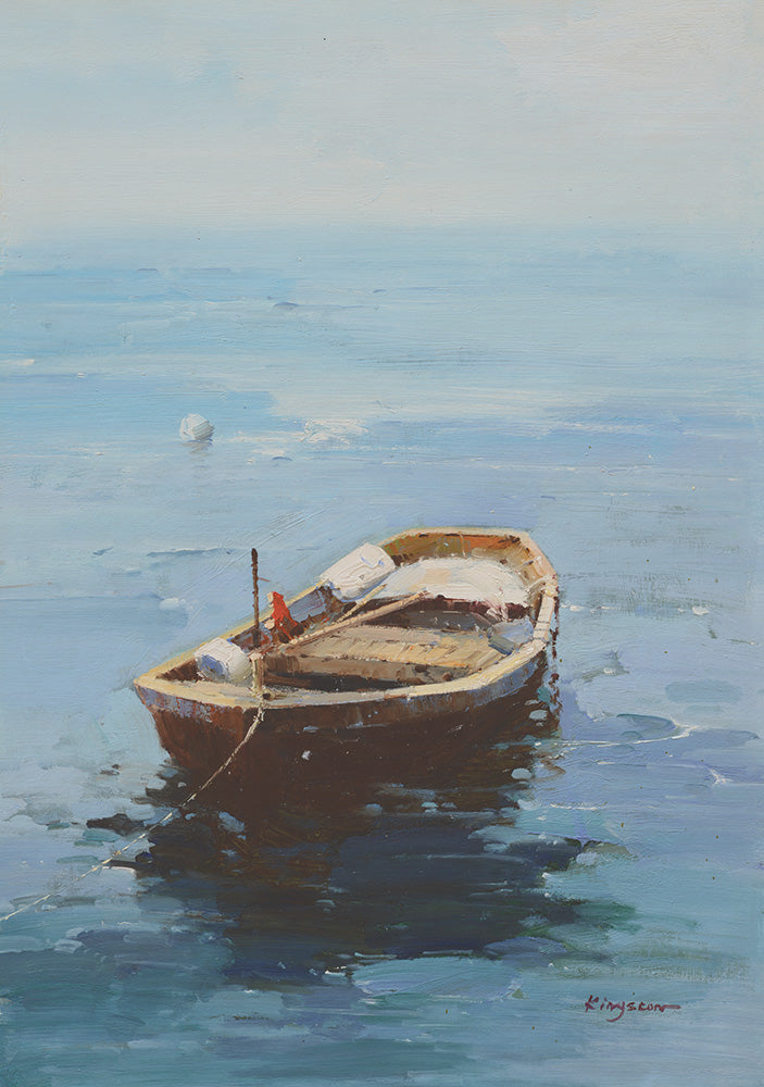 415709 boat on water; 24"x36", Giclee on canvas image 0