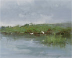 Giclee on Canvas-Modern Egrets in Open Water Artwork 823901 image 2