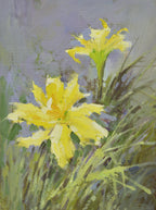 12x16 oil painting on canvas of yellow daylily flowers 22010522 image 0