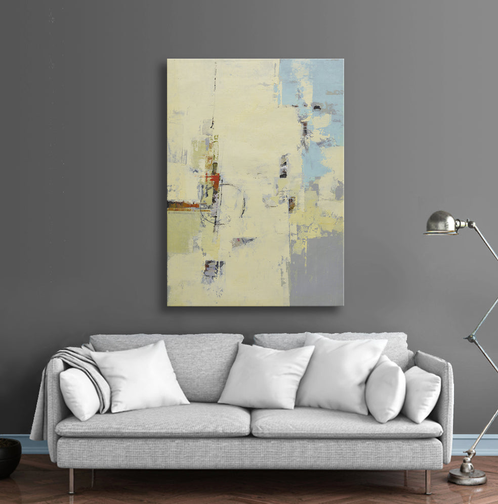 24x36 abstract oil painting on canvas with yellows 41951201 image 1