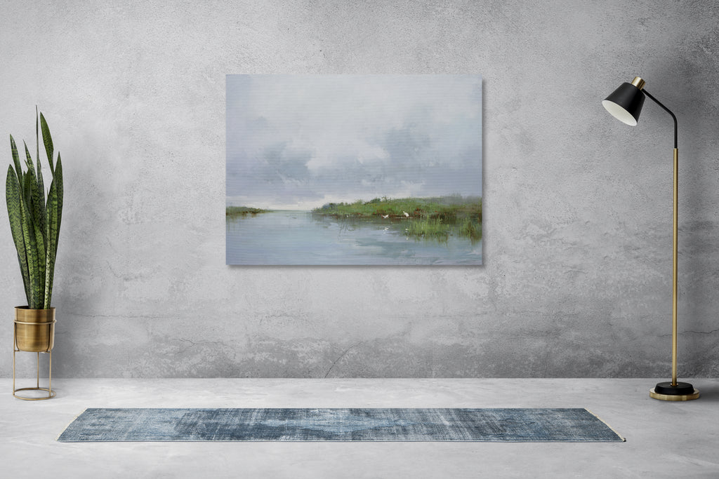 Giclee on Canvas-Modern Egrets in Open Water Artwork 823901 image 1