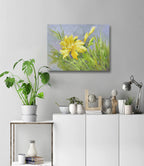 12x16 oil painting on canvas of yellow daylily flowers 22010523 image 1