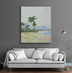 20x24 oil painting of modern beach landscape with palm tree 32071011 image 1