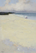 41607504 Kids and a dog on beach;24"x36", Giclee on canvas image 0