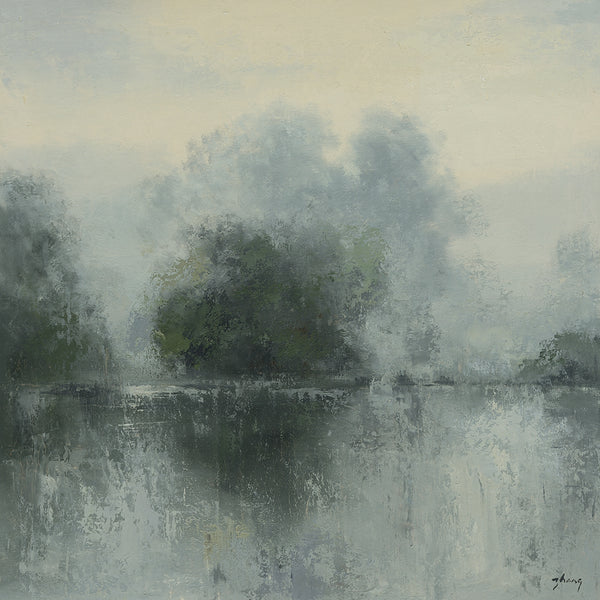 Lake, 36"x36" modern landscape giclee on canvas image 0
