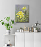12x16 oil painting on canvas of yellow daylily flowers 22010522 image 1