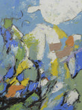 Studio art 36X48 large abstract oil painting on with bright colors S-81912604 image 0