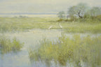24x36 oil painting on canvas of egrets in marsh landscape 41809213 image 0