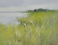 12x16 oil painting on canvas of egrets in marsh landscape 22010531 image 0