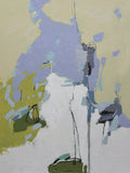 Studio art 36X48 large abstract oil painting with yellow S-81912401 image 0