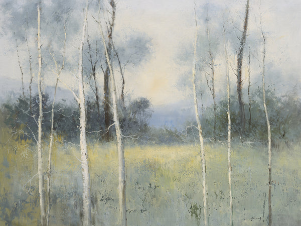 Landscape with birch trees, Giclee on canvas 36"x48" image 0