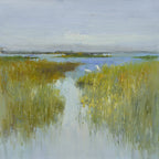 16x16 oil painting on canvas of marsh with egrets 22010503 image 0