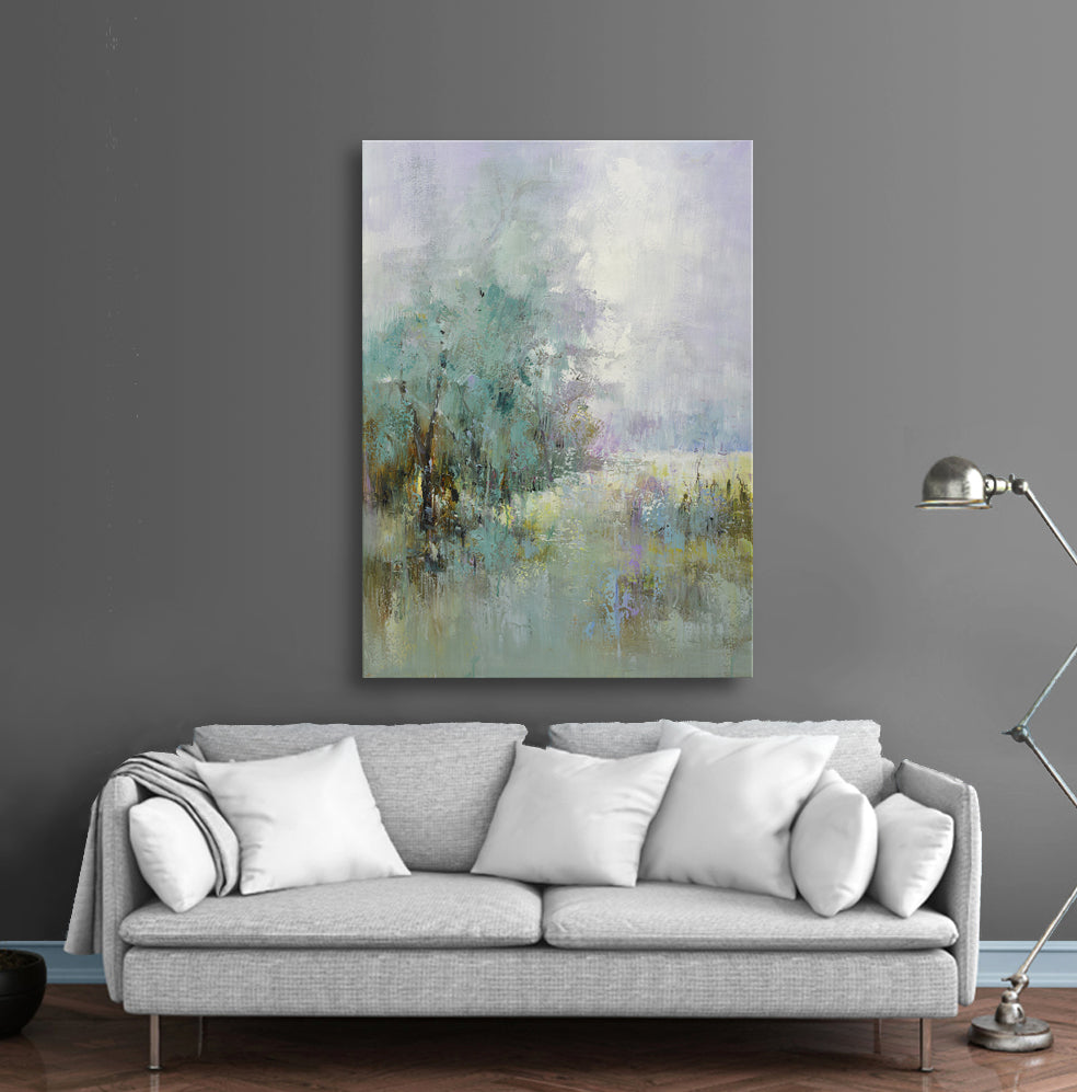 24x36 oil painting on canvas of modern landscape with woods 41970503 image 1