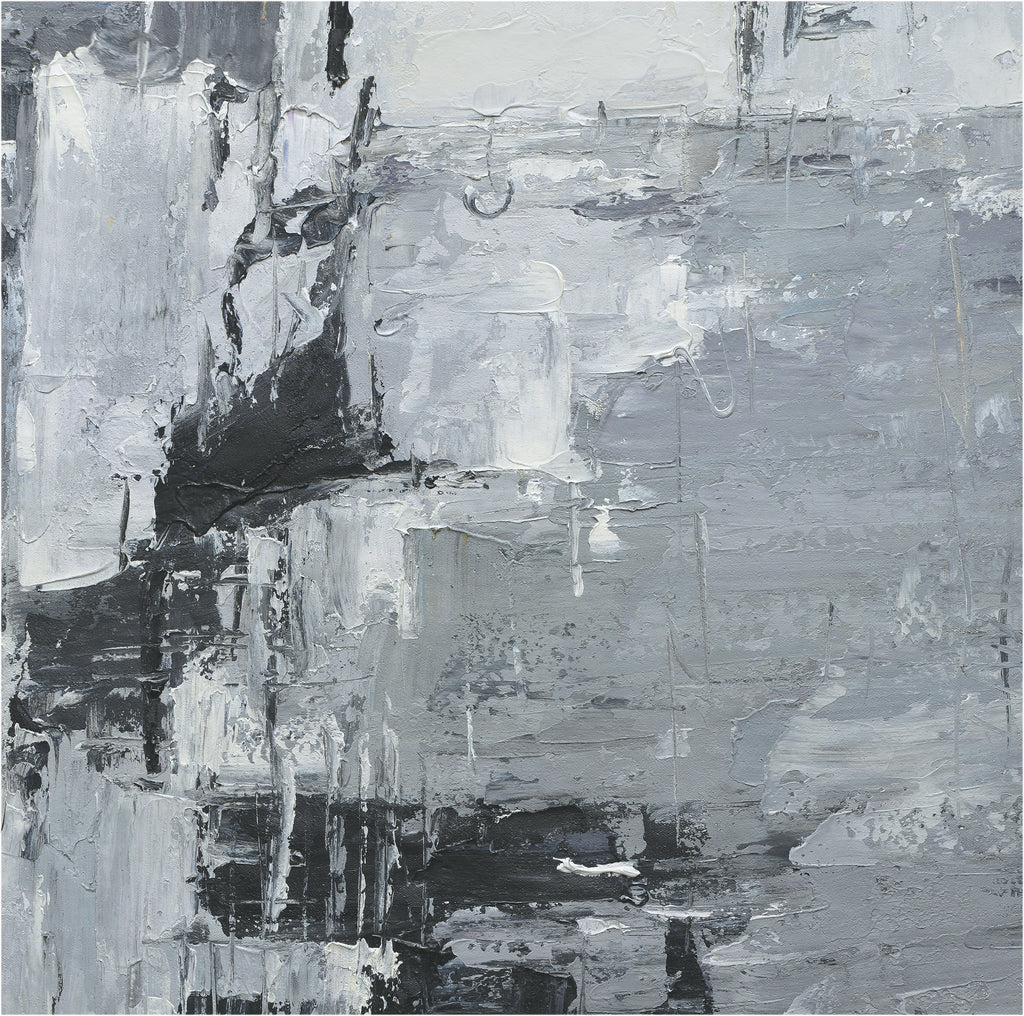 Giclée on Canvas-Modern Gray &Black Theme Abstract Artwork 9220115 image 1