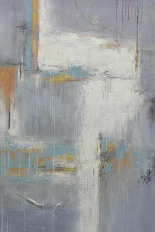 24x36 abstract oil painting on canvas of blue, gray & white 43196901 image 0