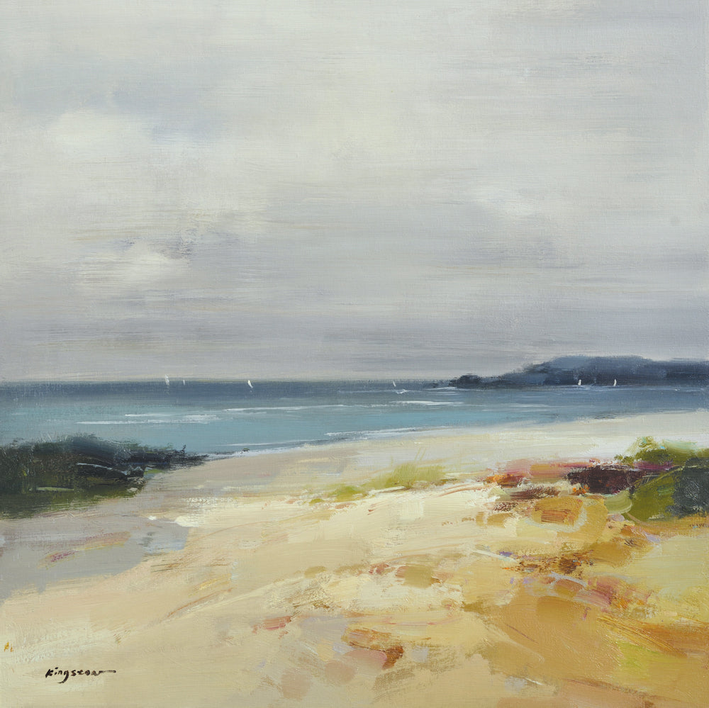 517603 Contemporary seascape beach, 36"x36" and other sizes Giclee on canv image 0