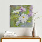 16x16 oil painting of petunia flowers white and purple 22010509 image 1
