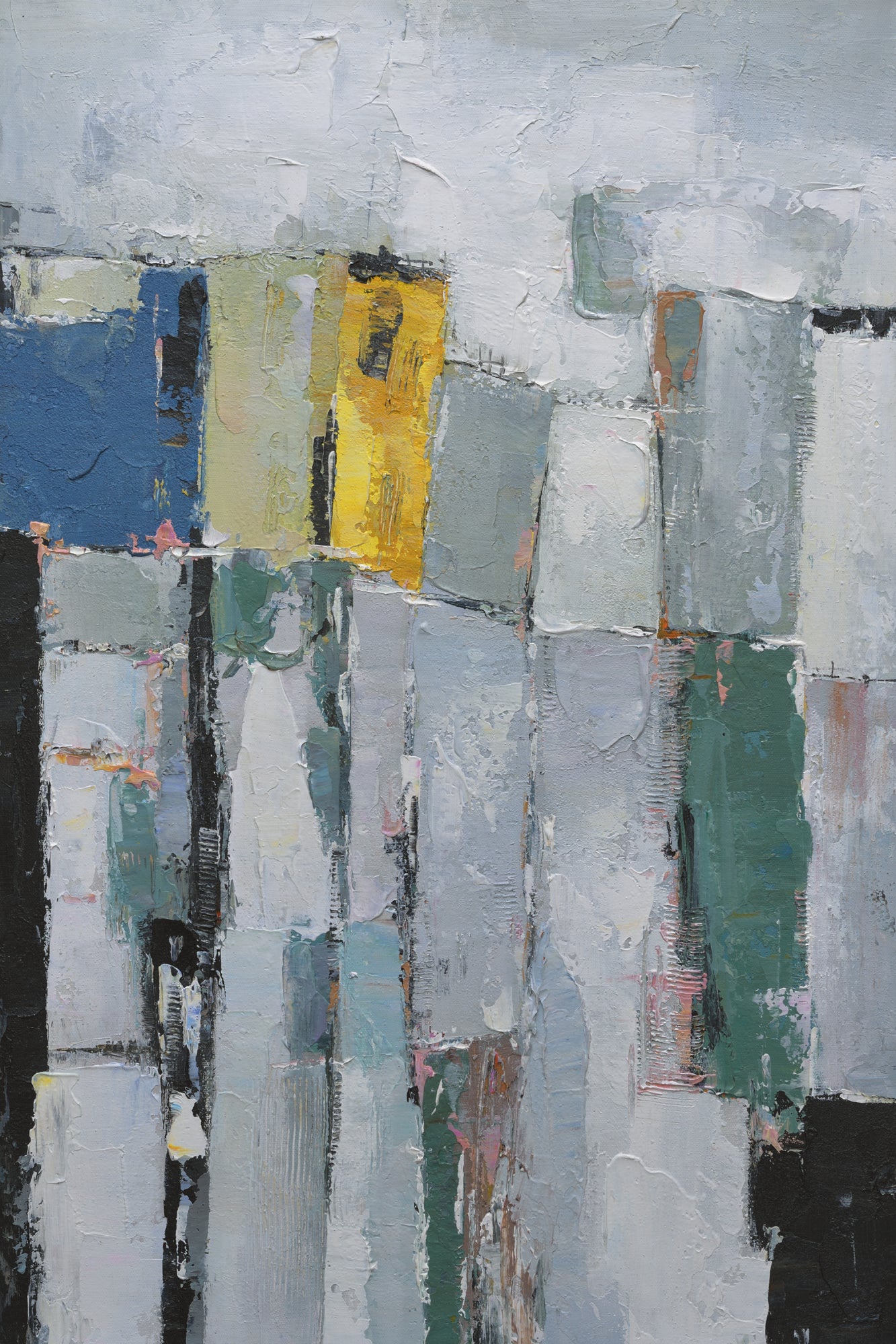 Giclée on Canvas-Modern Gray Theme Abstract Artwork 9220104 image 0