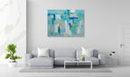 Giclée on Canvas-Modern Blue &Teal Abstract Artwork HS-81951201 image 3