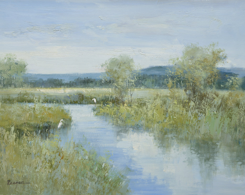 Giclee on Canvas-Modern River Landscape Artwork A148 image 0