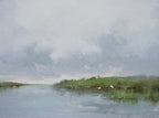 Giclee on Canvas-Modern Egrets in Open Water Artwork 823901 image 0
