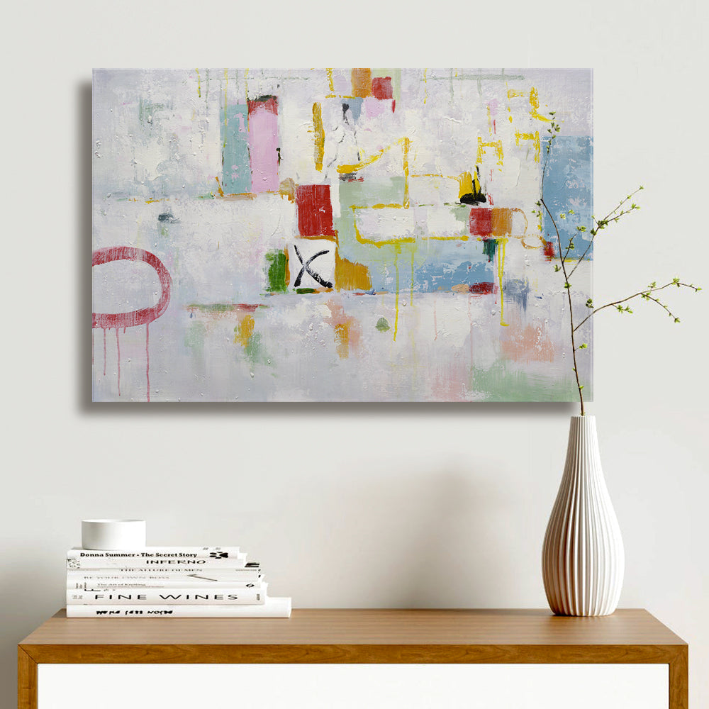 24x36 abstract oil painting on canvas with pinks 419101403 image 1