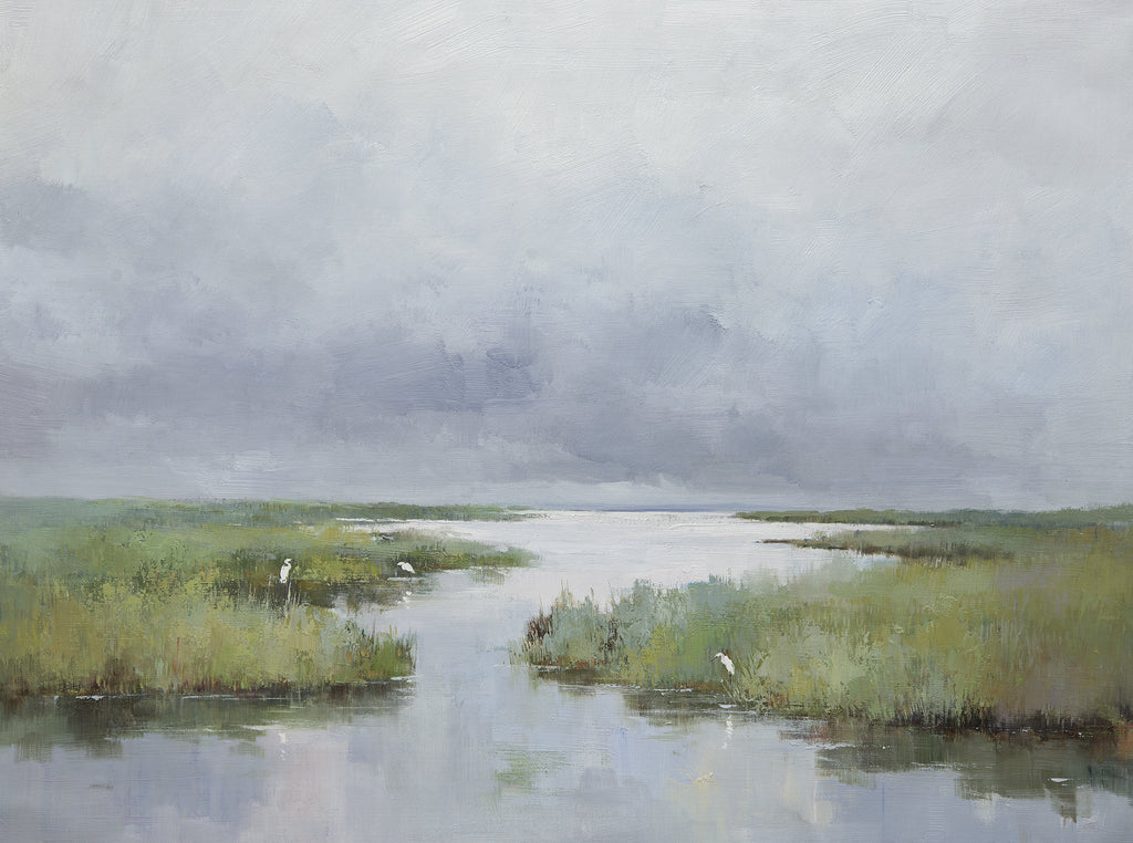 Giclee on Canvas-Modern Egrets Marsh Landscape  Artwork 823920 image 0