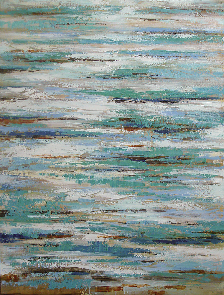 Blue & white abstract, 36"x48", Giclee on canvas image 0