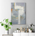 24x36 abstract oil painting on canvas of blue, gray & white 43196901 image 1