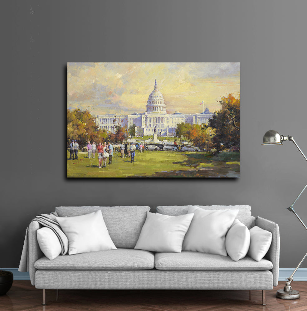 24x36 oil painting on canvas of Washington DC Capital building 413669 image 1