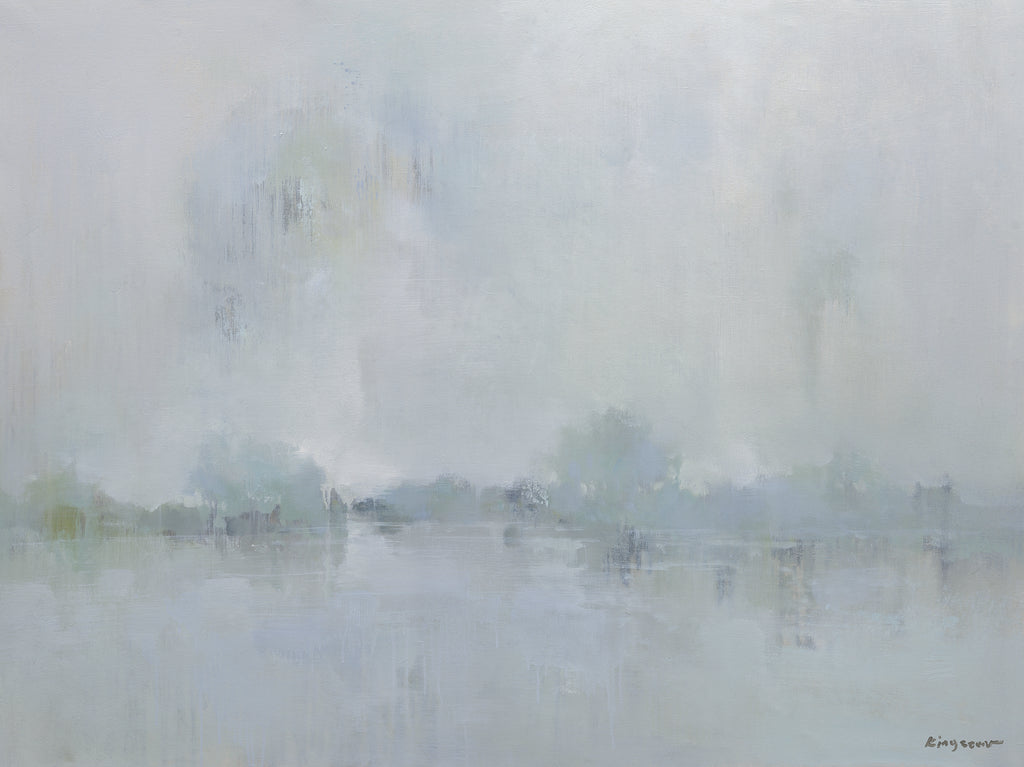 Giclée on Canvas-Modern Gray Lake Artwork P436 image 0